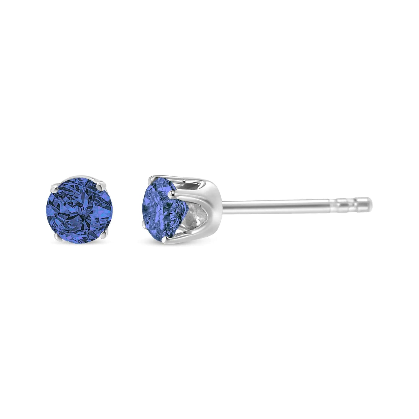 .925 Sterling Silver 0.15 Cttw Round Brilliant-Cut Diamond Classic 4-Prong Stud Earrings